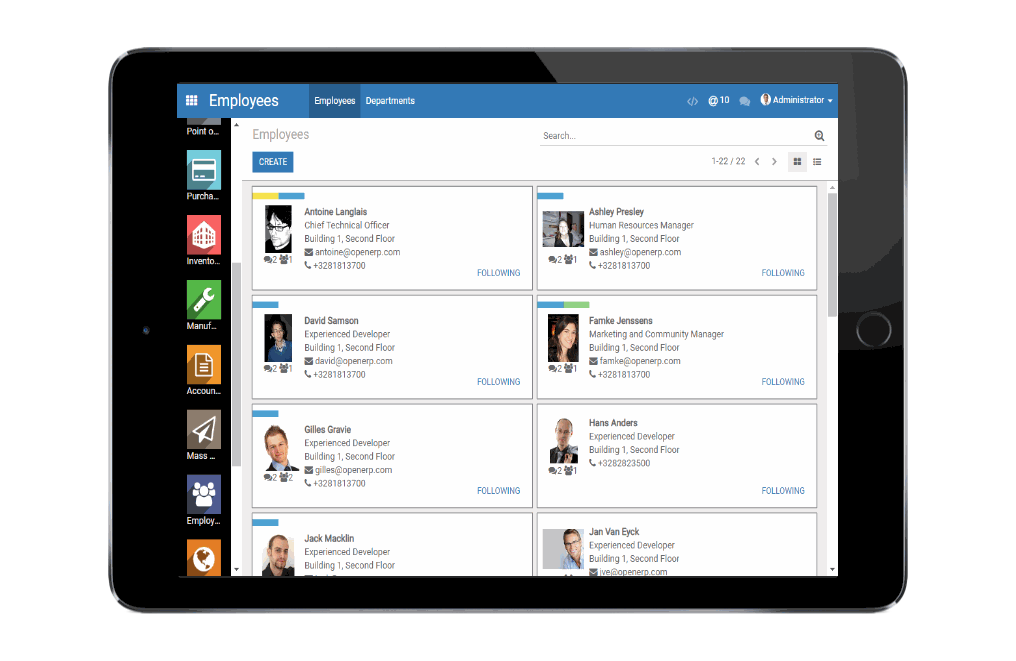 Odoo text and image block